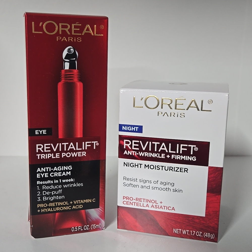 LOREAL REVITALIFT ANTI WRINKLE + FIRMING NIGHT MOISTURIZER & Triple Power Eye Cr